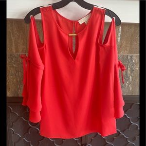 Michael Kors Coral Reef Cold Shoulder Blouse